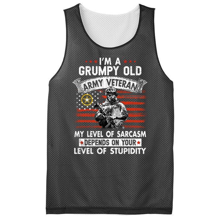 Grumpy Old Veteran Tee Pride Army Sarcasm Retired Mesh Reversible Basketball Jersey Tank