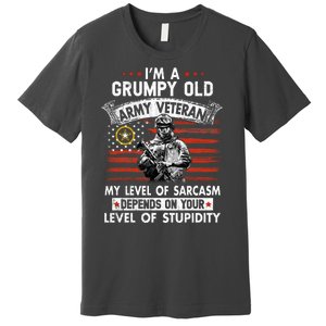 Grumpy Old Veteran Tee Pride Army Sarcasm Retired Premium T-Shirt