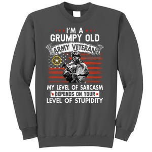 Grumpy Old Veteran Tee Pride Army Sarcasm Retired Tall Sweatshirt