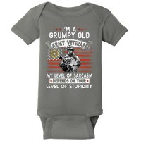 Grumpy Old Veteran Tee Pride Army Sarcasm Retired Baby Bodysuit