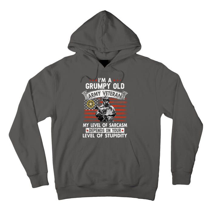 Grumpy Old Veteran Tee Pride Army Sarcasm Retired Tall Hoodie