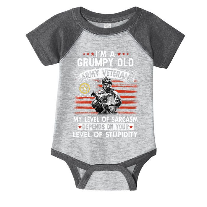 Grumpy Old Veteran Tee Pride Army Sarcasm Retired Infant Baby Jersey Bodysuit