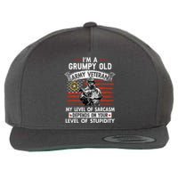 Grumpy Old Veteran Tee Pride Army Sarcasm Retired Wool Snapback Cap