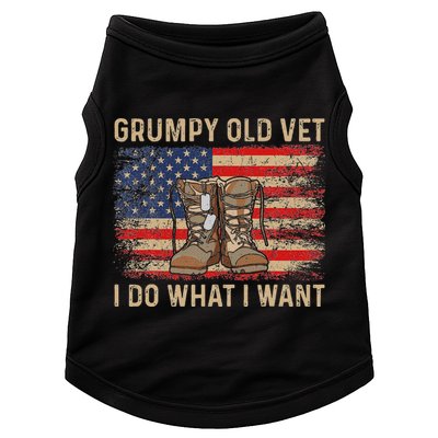 Grumpy Old Vet I Do What I Want Funny Military Veteran Doggie Tank