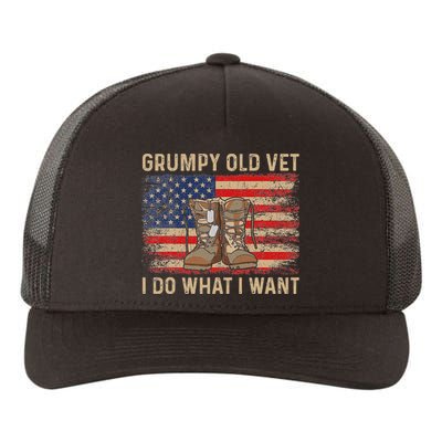 Grumpy Old Vet I Do What I Want Funny Military Veteran Yupoong Adult 5-Panel Trucker Hat