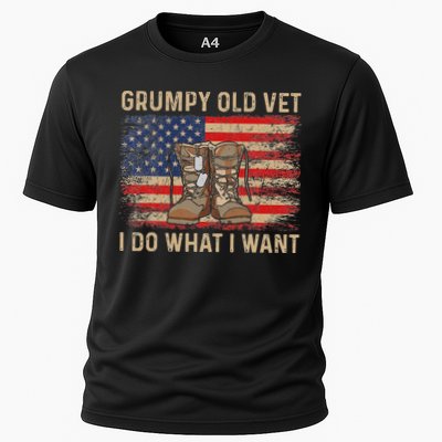 Grumpy Old Vet I Do What I Want Funny Military Veteran Performance Shirt