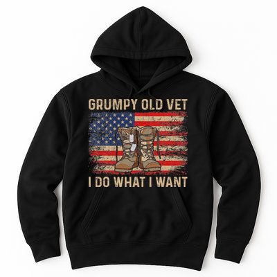 Grumpy Old Vet I Do What I Want Funny Military Veteran Hoodie