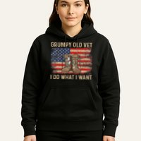 Grumpy Old Vet I Do What I Want Funny Military Veteran Hoodie