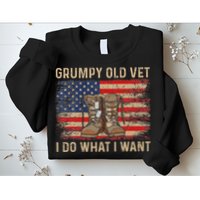 Grumpy Old Vet I Do What I Want Funny Military Veteran Sweatshirt