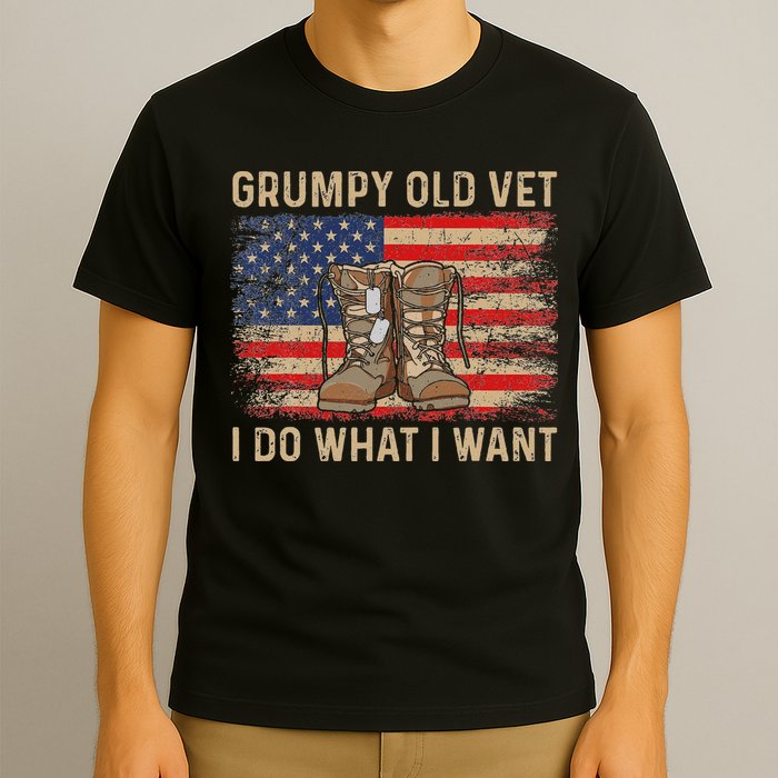 Grumpy Old Vet I Do What I Want Funny Military Veteran T-Shirt