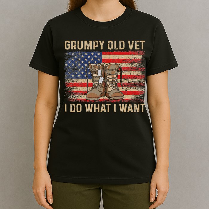 Grumpy Old Vet I Do What I Want Funny Military Veteran T-Shirt