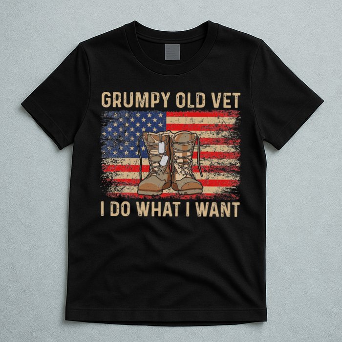 Grumpy Old Vet I Do What I Want Funny Military Veteran T-Shirt