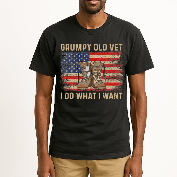 Grumpy Old Vet I Do What I Want Funny Military Veteran Tall T-Shirt