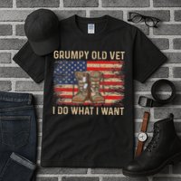 Grumpy Old Vet I Do What I Want Funny Military Veteran Tall T-Shirt