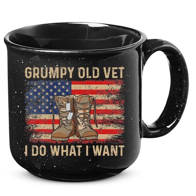 Grumpy Old Vet I Do What I Want Funny Military Veteran 15oz Campfire Ceramic Mug