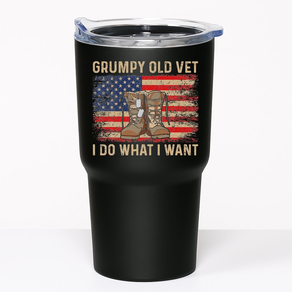 Grumpy Old Vet I Do What I Want Funny Military Veteran Tumbler