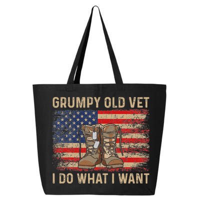 Grumpy Old Vet I Do What I Want Funny Military Veteran 25L Jumbo Tote