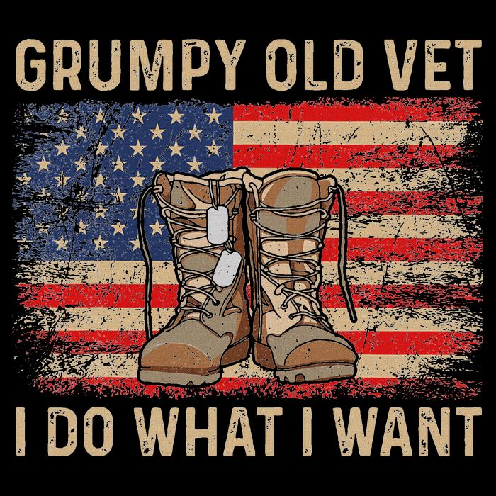 Grumpy Old Vet I Do What I Want Funny Military Veteran Toddler Hoodie