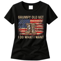 Grumpy Old Vet I Do What I Want Funny Military Veteran Womens T-Shirt
