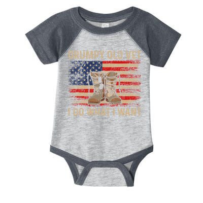 Grumpy Old Vet I Do What I Want Funny Military Veteran Infant Baby Jersey Bodysuit
