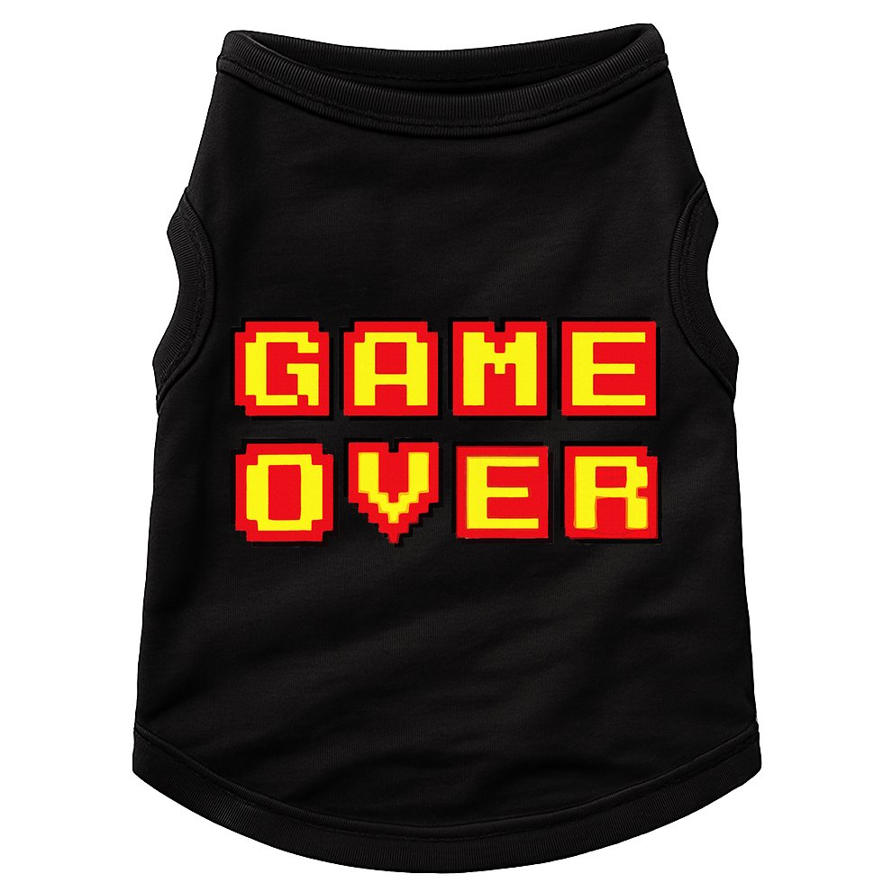 Game Over Vintage Retro Video Games Gaming Gift Arcade Doggie Tank