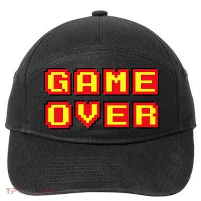 Game Over Vintage Retro Video Games Gaming Gift Arcade 7-Panel Snapback Hat