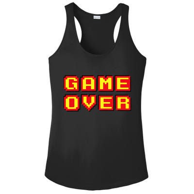 Game Over Vintage Retro Video Games Gaming Gift Arcade Ladies PosiCharge Competitor Racerback Tank