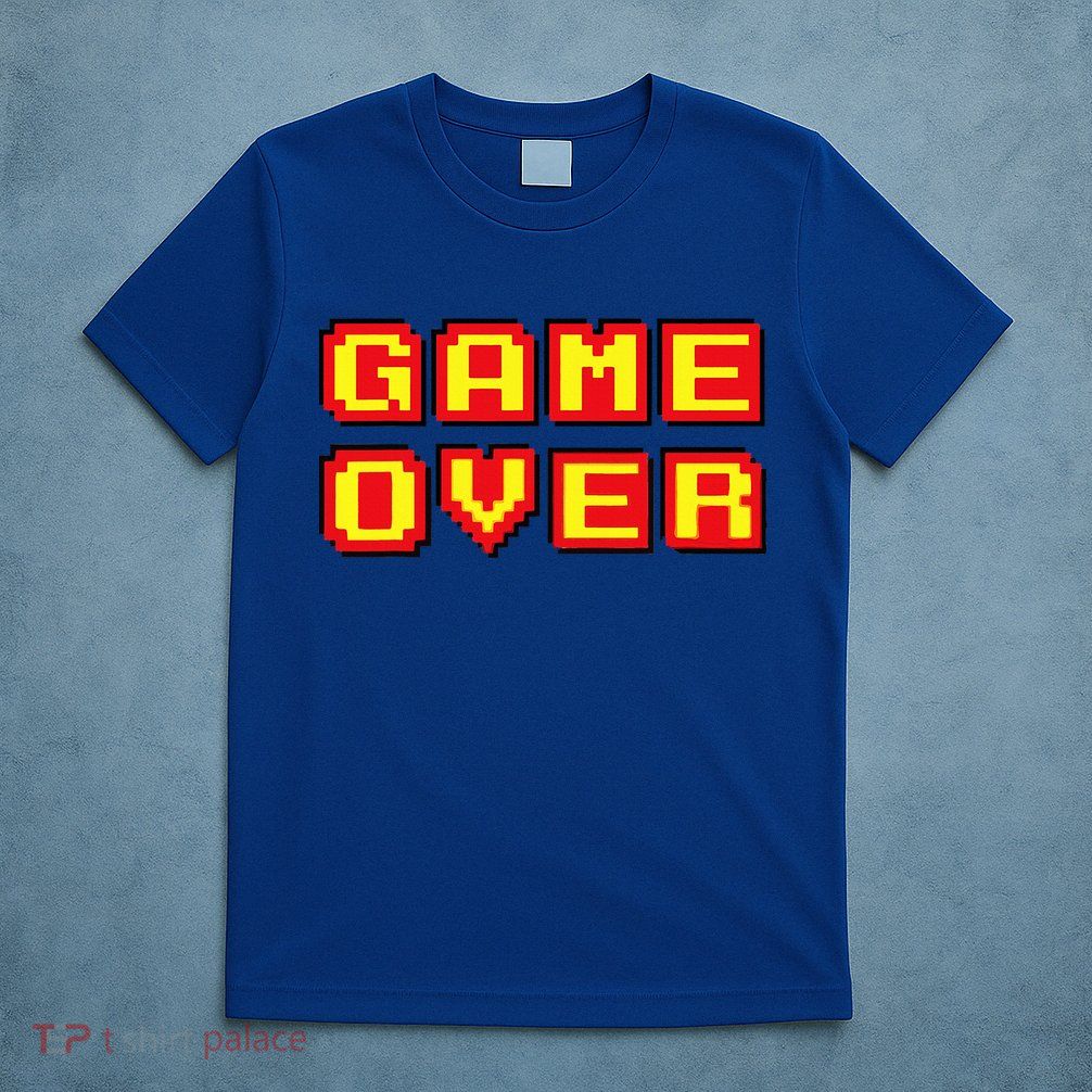 Game Over Vintage Retro Video Games Gaming Gift Arcade T-Shirt