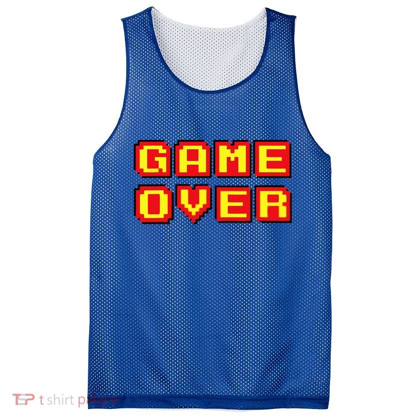 Game Over Vintage Retro Video Games Gaming Gift Arcade Mesh Reversible Basketball Jersey Tank