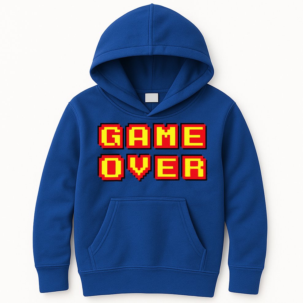Game Over Vintage Retro Video Games Gaming Gift Arcade Kids Hoodie
