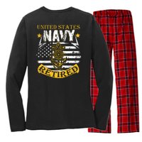 Grumpy Old Veteran Tee Pride Na Vy Sarcasm | Retired Gift Women's Long Sleeve Flannel Pajama Set 