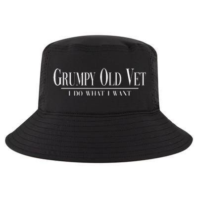 Grumpy Old Vet I Do What I Want Funny Veteran Cool Comfort Performance Bucket Hat