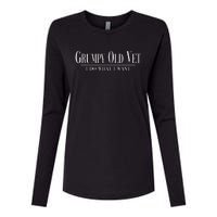 Grumpy Old Vet I Do What I Want Funny Veteran Womens Cotton Relaxed Long Sleeve T-Shirt