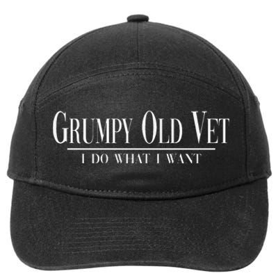 Grumpy Old Vet I Do What I Want Funny Veteran 7-Panel Snapback Hat