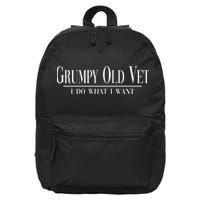 Grumpy Old Vet I Do What I Want Funny Veteran 16 in Basic Backpack