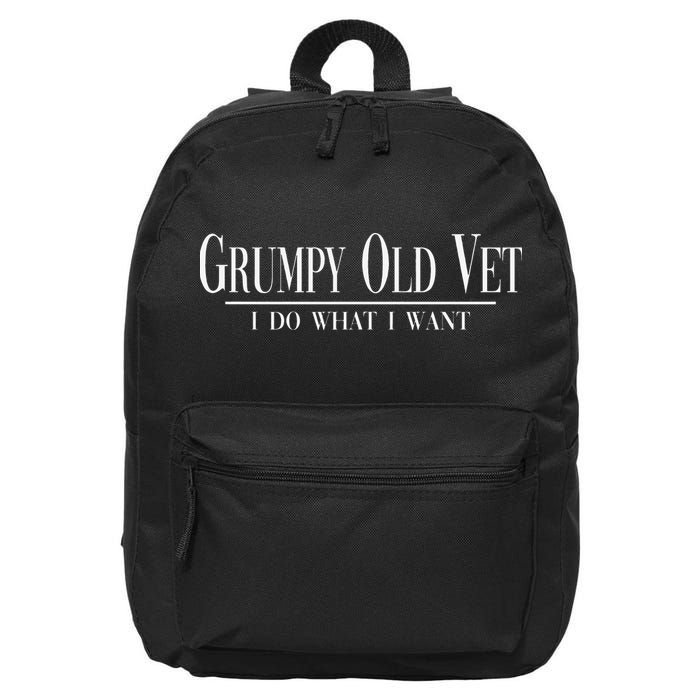 Grumpy Old Vet I Do What I Want Funny Veteran 16 in Basic Backpack