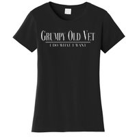 Grumpy Old Vet I Do What I Want Funny Veteran Women's T-Shirt