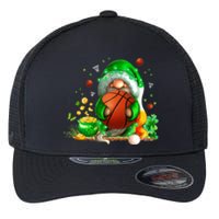 Gnome Basketball St Patricks Day Leprechaun Shamrock Boy Kid  Flexfit Unipanel Trucker Cap