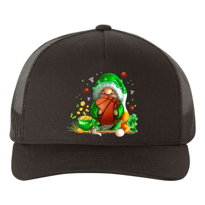 Gnome Basketball St Patricks Day Leprechaun Shamrock Boy Kid  Yupoong Adult 5-Panel Trucker Hat