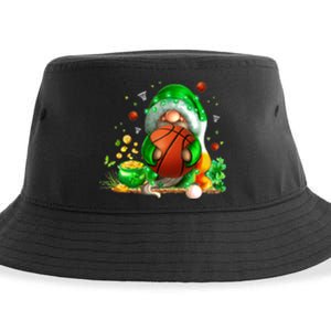 Gnome Basketball St Patricks Day Leprechaun Shamrock Boy Kid  Sustainable Bucket Hat