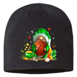 Gnome Basketball St Patricks Day Leprechaun Shamrock Boy Kid  Sustainable Beanie