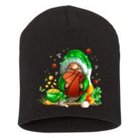 Gnome Basketball St Patricks Day Leprechaun Shamrock Boy Kid  Short Acrylic Beanie