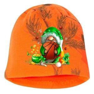 Gnome Basketball St Patricks Day Leprechaun Shamrock Boy Kid  Kati - Camo Knit Beanie