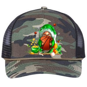 Gnome Basketball St Patricks Day Leprechaun Shamrock Boy Kid  Retro Rope Trucker Hat Cap