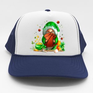 Gnome Basketball St Patricks Day Leprechaun Shamrock Boy Kid  Trucker Hat