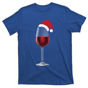 Glass Of Wine With Santa Christmas Hat Funny Ing Gift T-Shirt