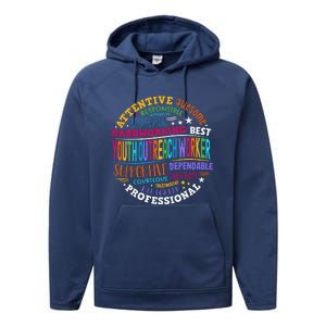 Groovy Outreach Worker Counselor Appreciation Performance Fleece Hoodie