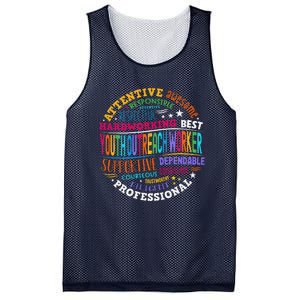 Groovy Outreach Worker Counselor Appreciation Mesh Reversible Basketball Jersey Tank