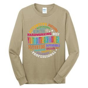 Groovy Outreach Worker Counselor Appreciation Tall Long Sleeve T-Shirt