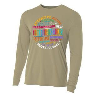 Groovy Outreach Worker Counselor Appreciation Cooling Performance Long Sleeve Crew